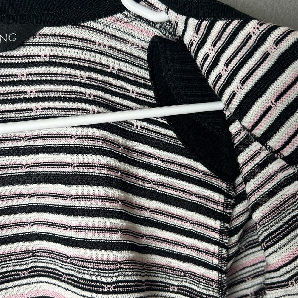 Ming Wang M Multi Color Striped Knit Open Cardigan Quiet Luxury Spring Feminine - Picture 4 of 8